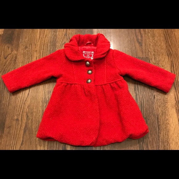 Pumpkin Patch Baby Girl’s Red Peacoat (12-18 Mos.) - Picture 2 of 8